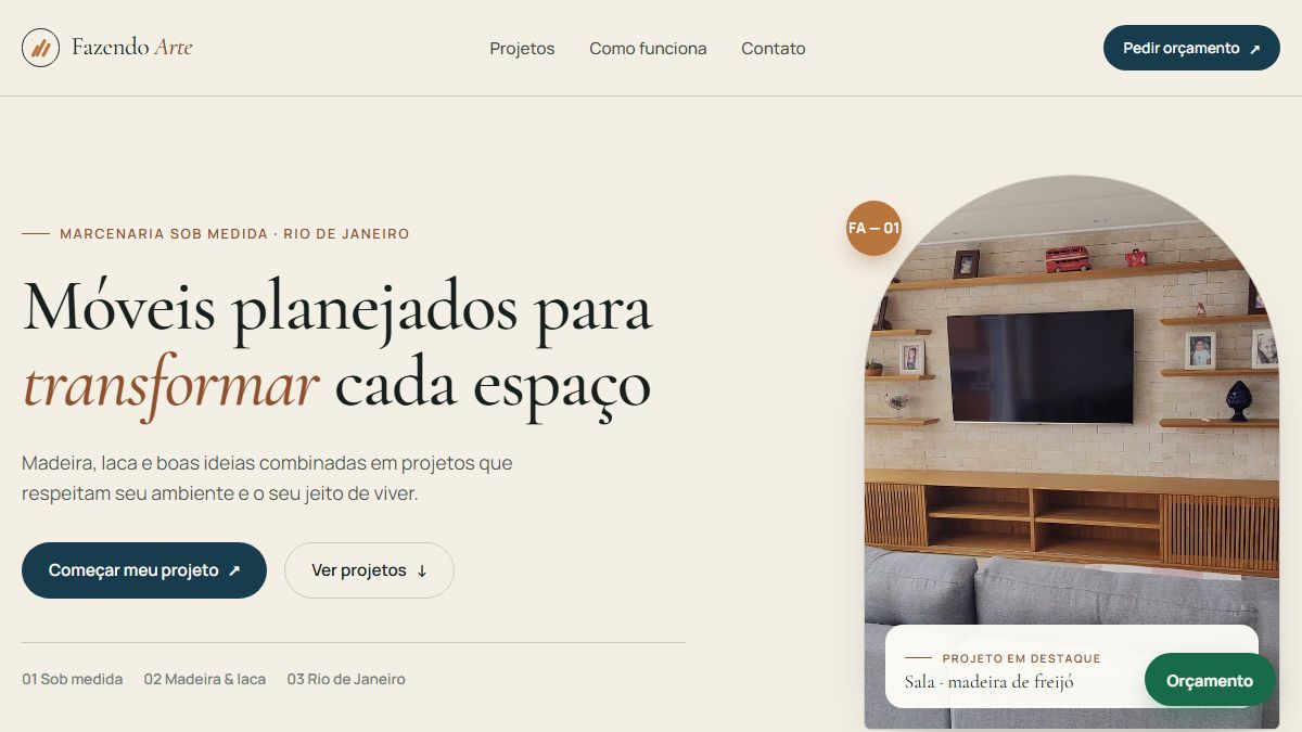 Captura da página inicial do site Fazendo Arte
